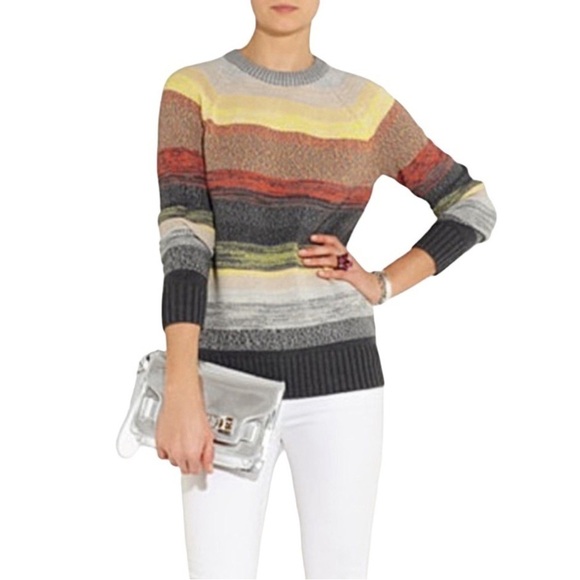 PROENZA SCHOULER Degrade Stripe Cotton Pullover Sweater - Picture 2 of 10